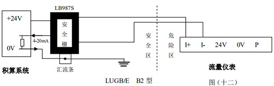 蒸汽預(yù)付費(fèi)流量計(jì)本安防爆型接線圖二